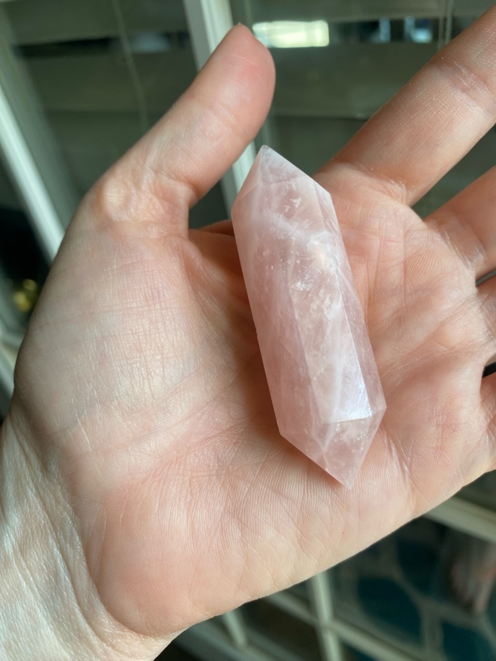 Rose Quartz Double-Terminated Crystal Point - Picture 2 of 3